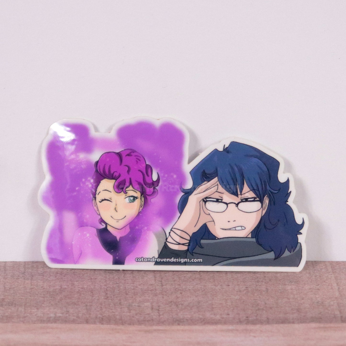 Anime Cat and Raven vinyl stickers