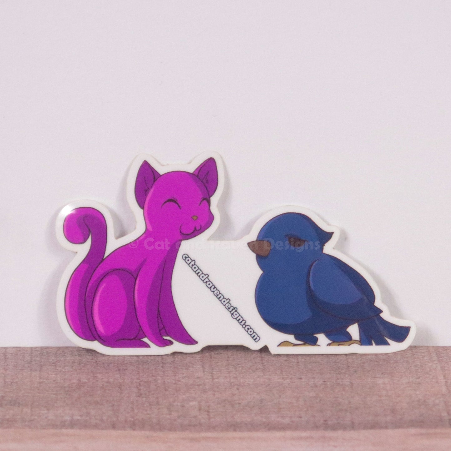 Anime Cat and Raven vinyl stickers