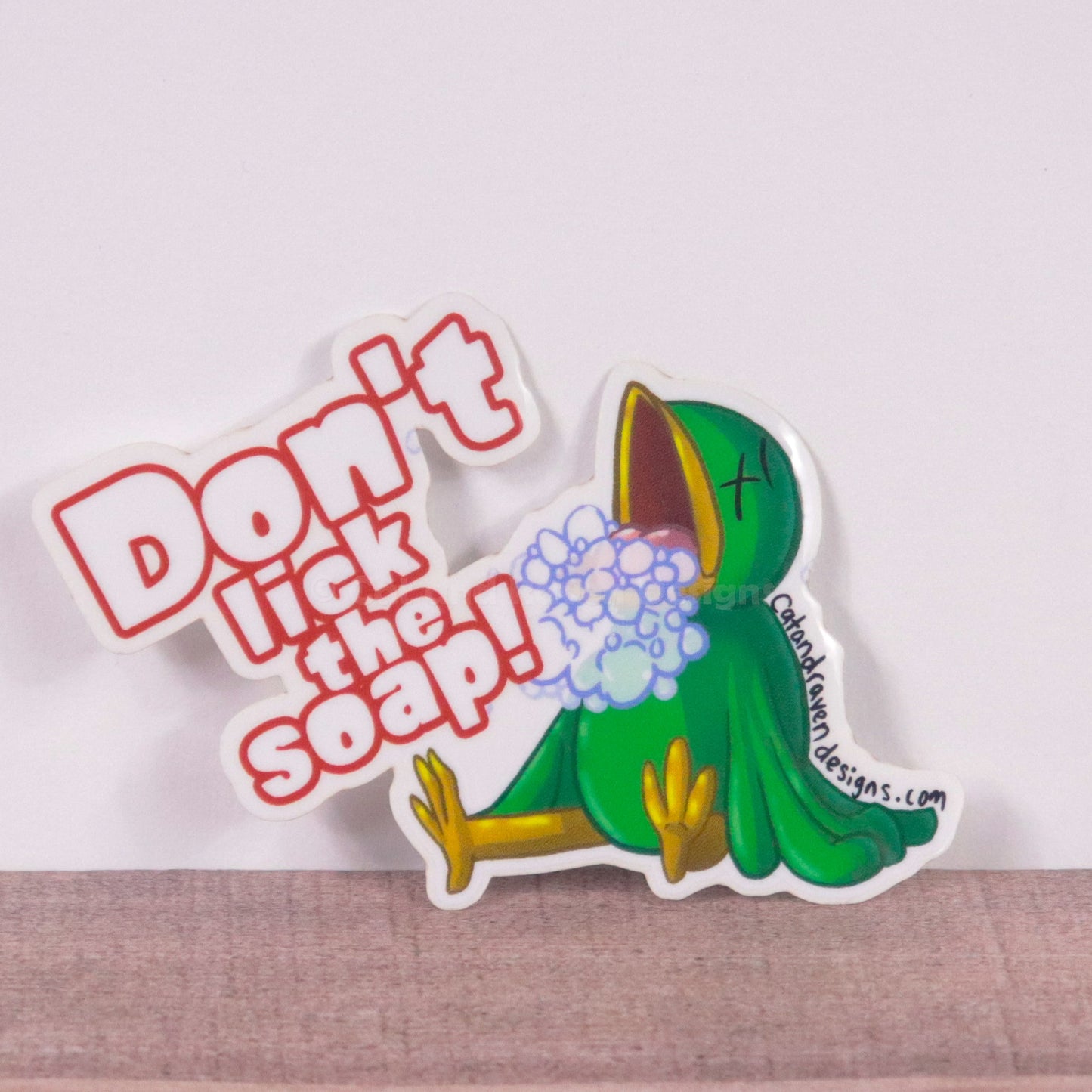 Don't Lick the Soap vinyl sticker