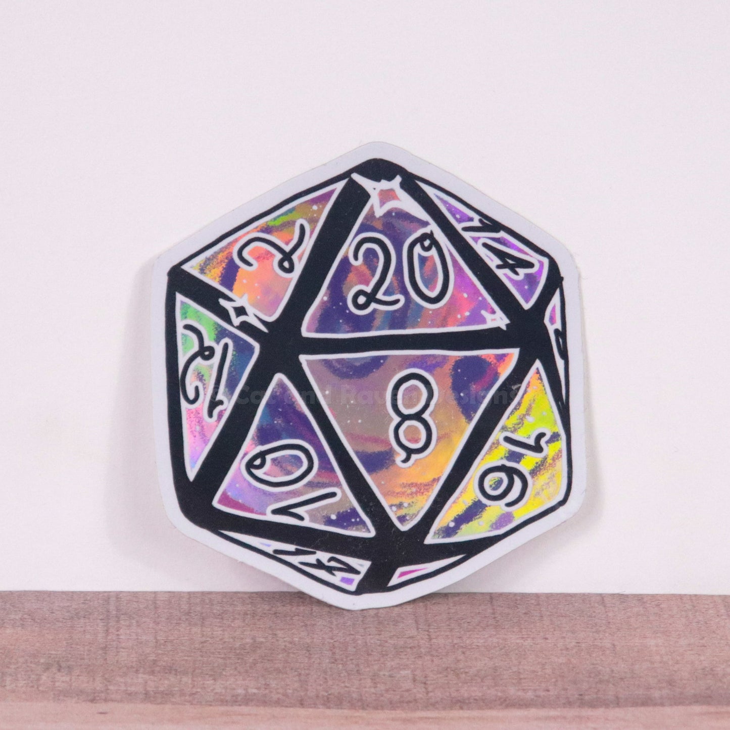 Galaxy d20 holographic vinyl sticker