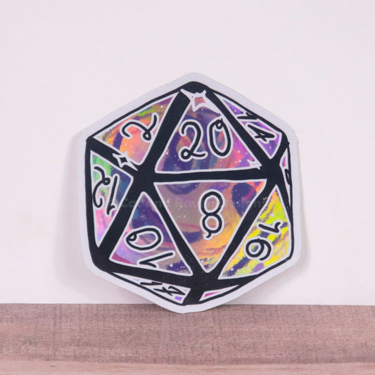 Galaxy d20 holographic vinyl sticker