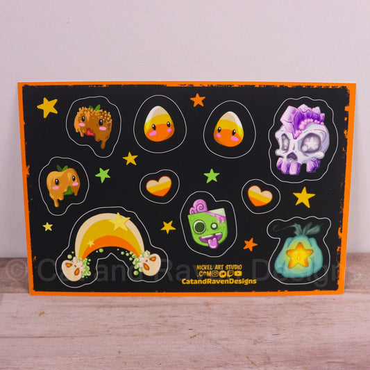 Halloween matte vinyl sticker sheet