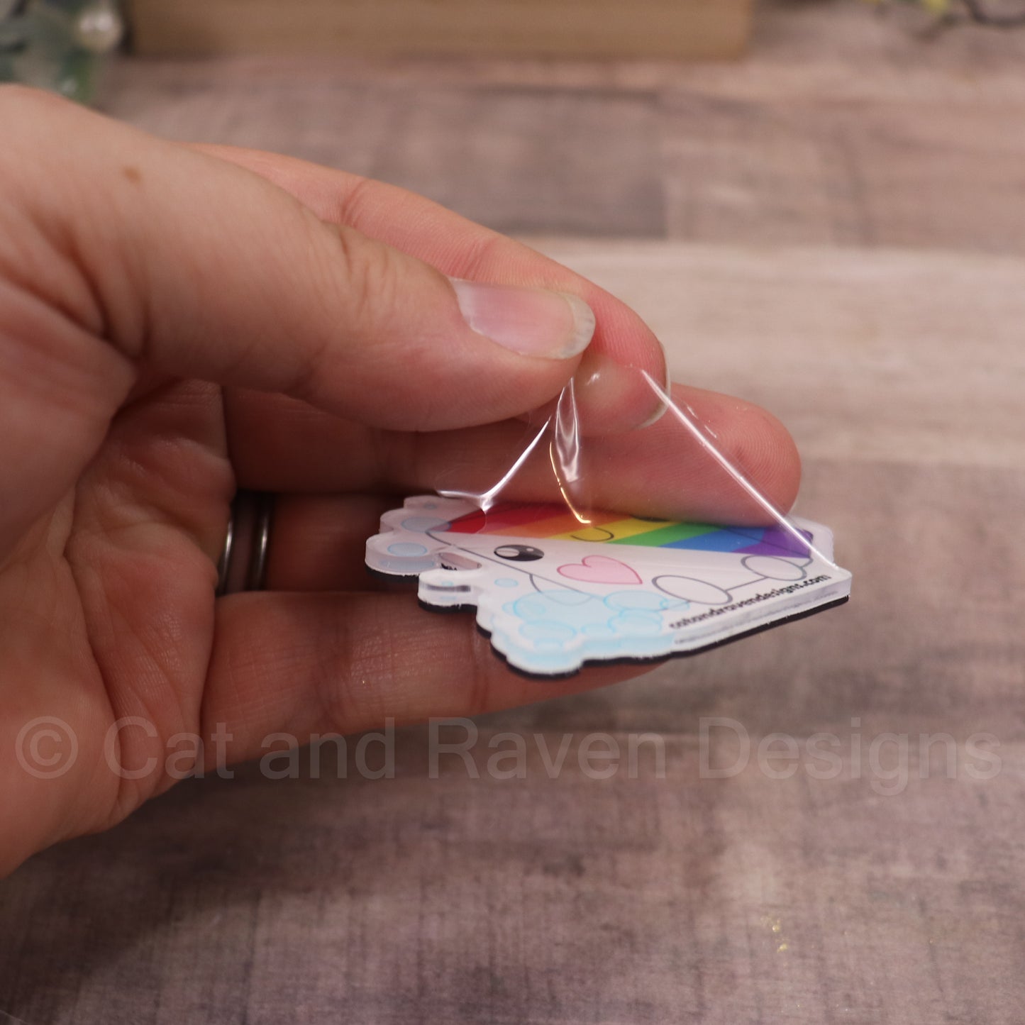 Soapy Buddy LGBTQ+ Pride Flag acrylic keychain charm