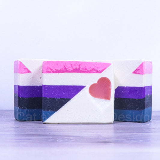 Non-Newtonian (genderfluid pride flag) soap