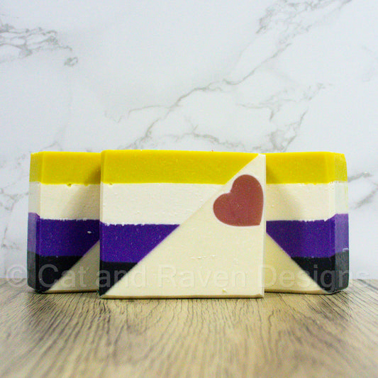Theydies and Gentlethem (nonbinary pride flag) soap
