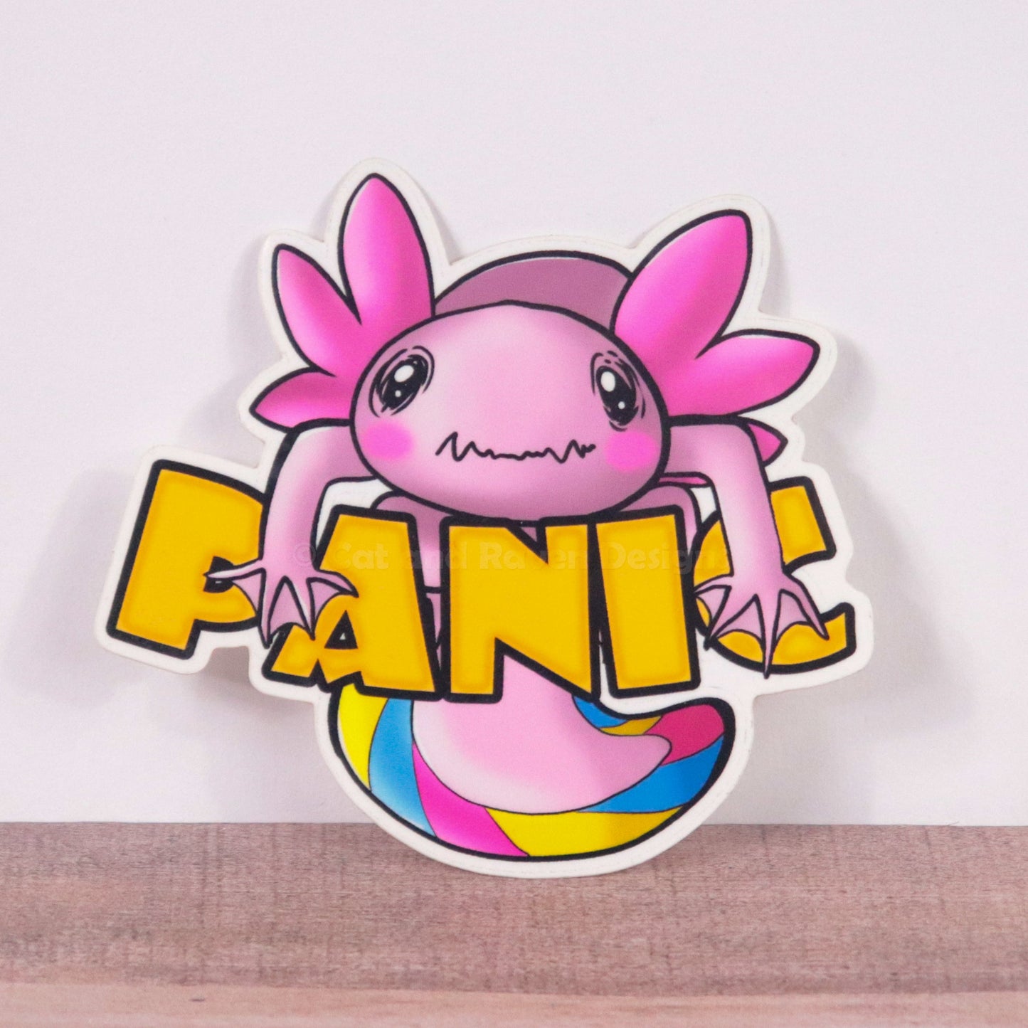 Panic Axolotl vinyl sticker