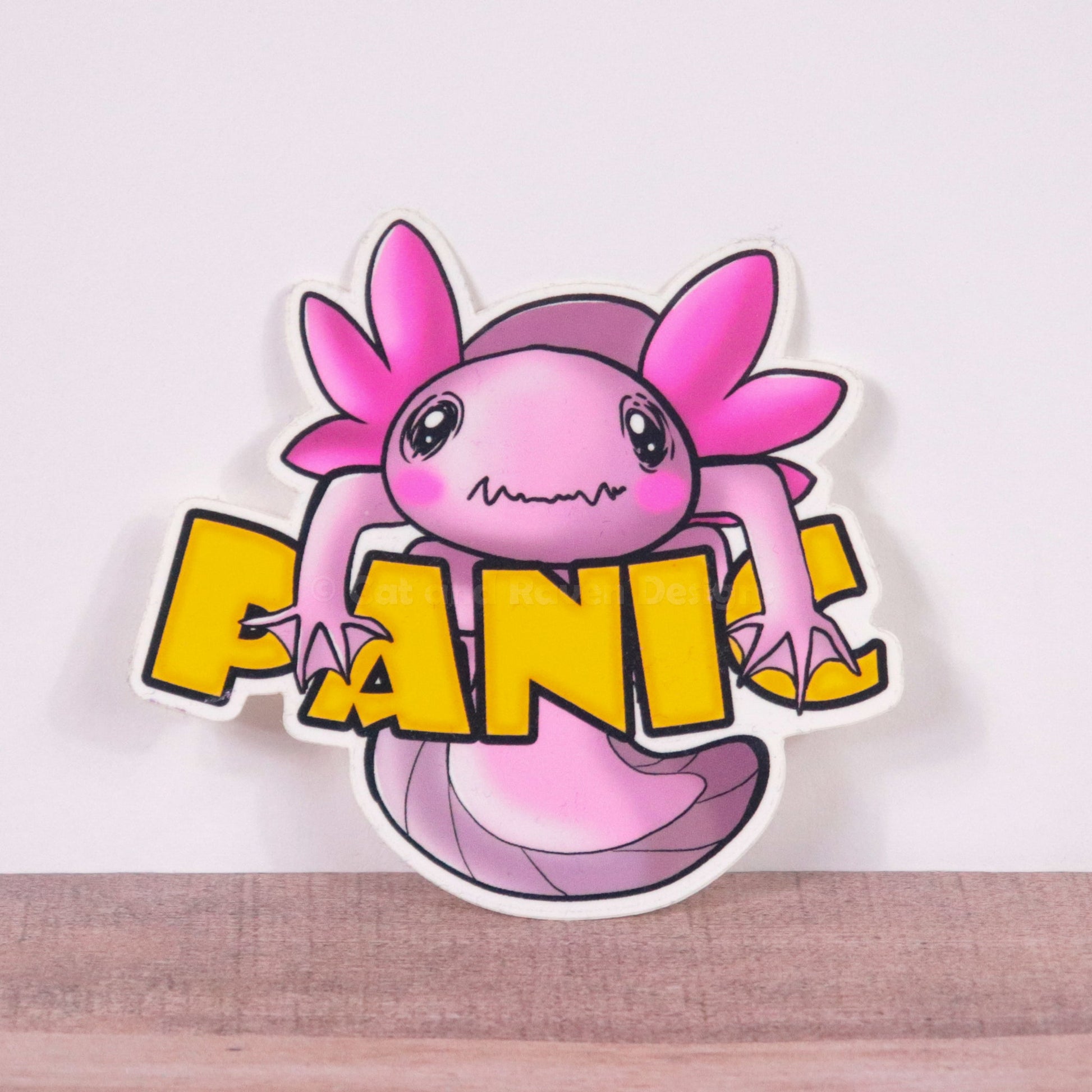 Panic Axolotl vinyl sticker