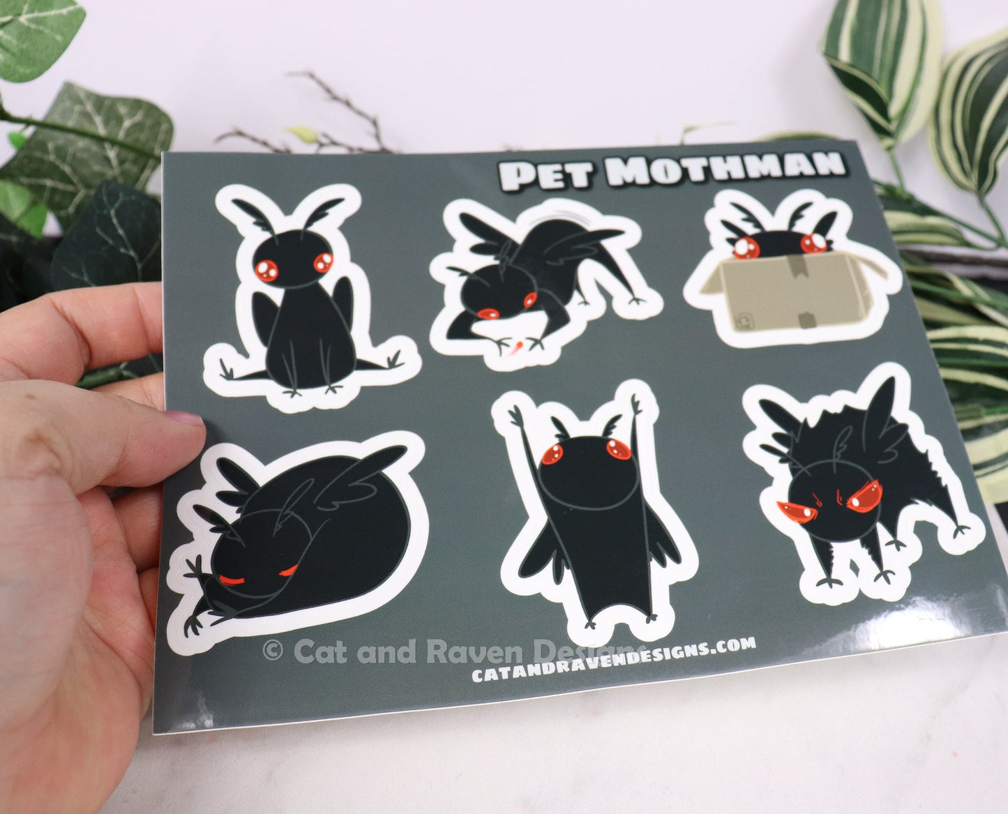 Pet Mothman matte vinyl sticker sheet