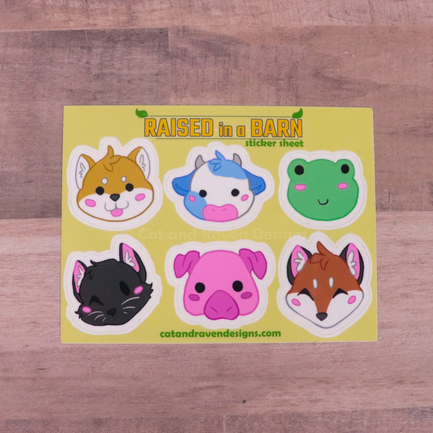 Raised in a Barn chibi farm animal sticker sheet