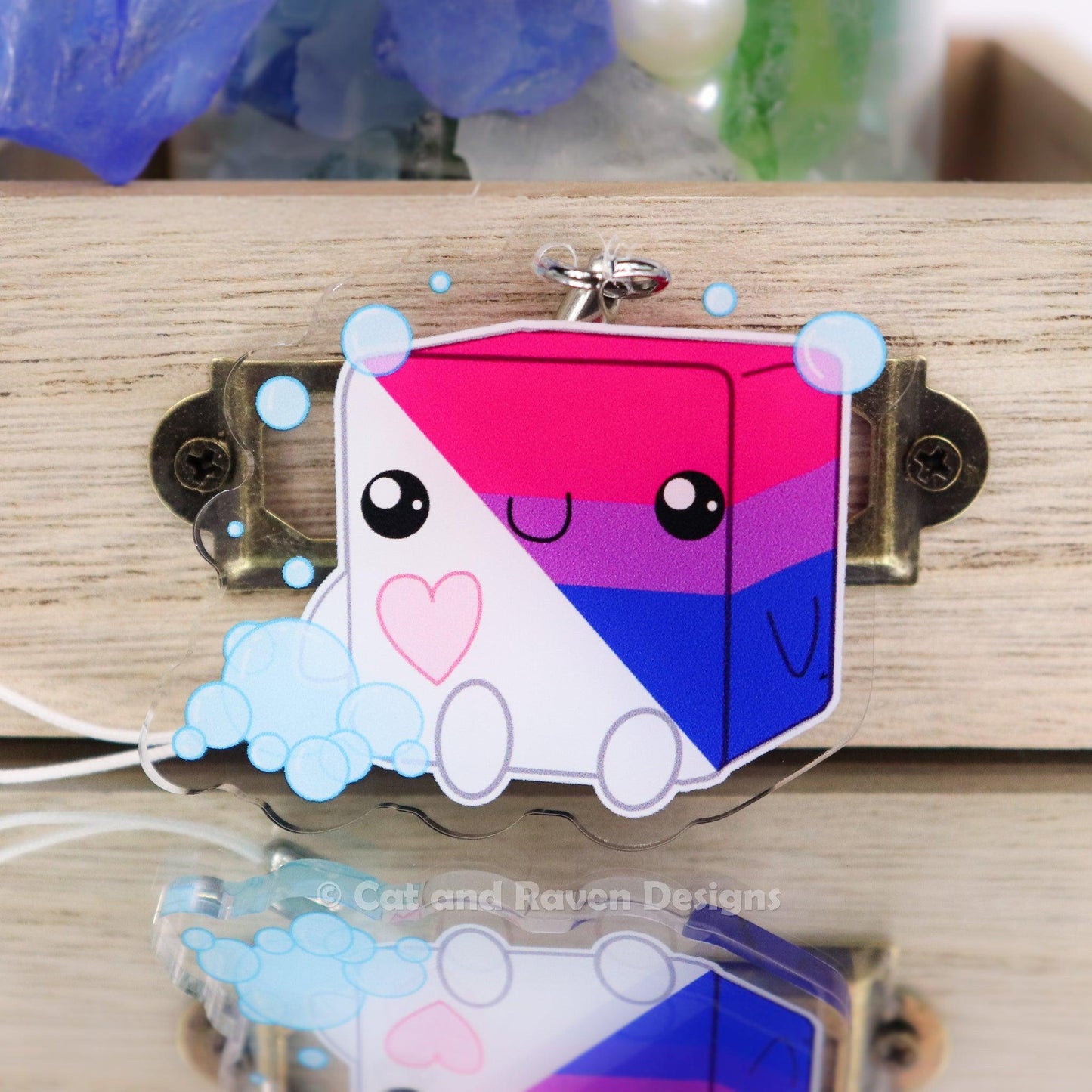 Soapy Buddy LGBTQ+ Pride Flag acrylic keychain charm