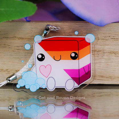 Soapy Buddy LGBTQ+ Pride Flag acrylic keychain charm