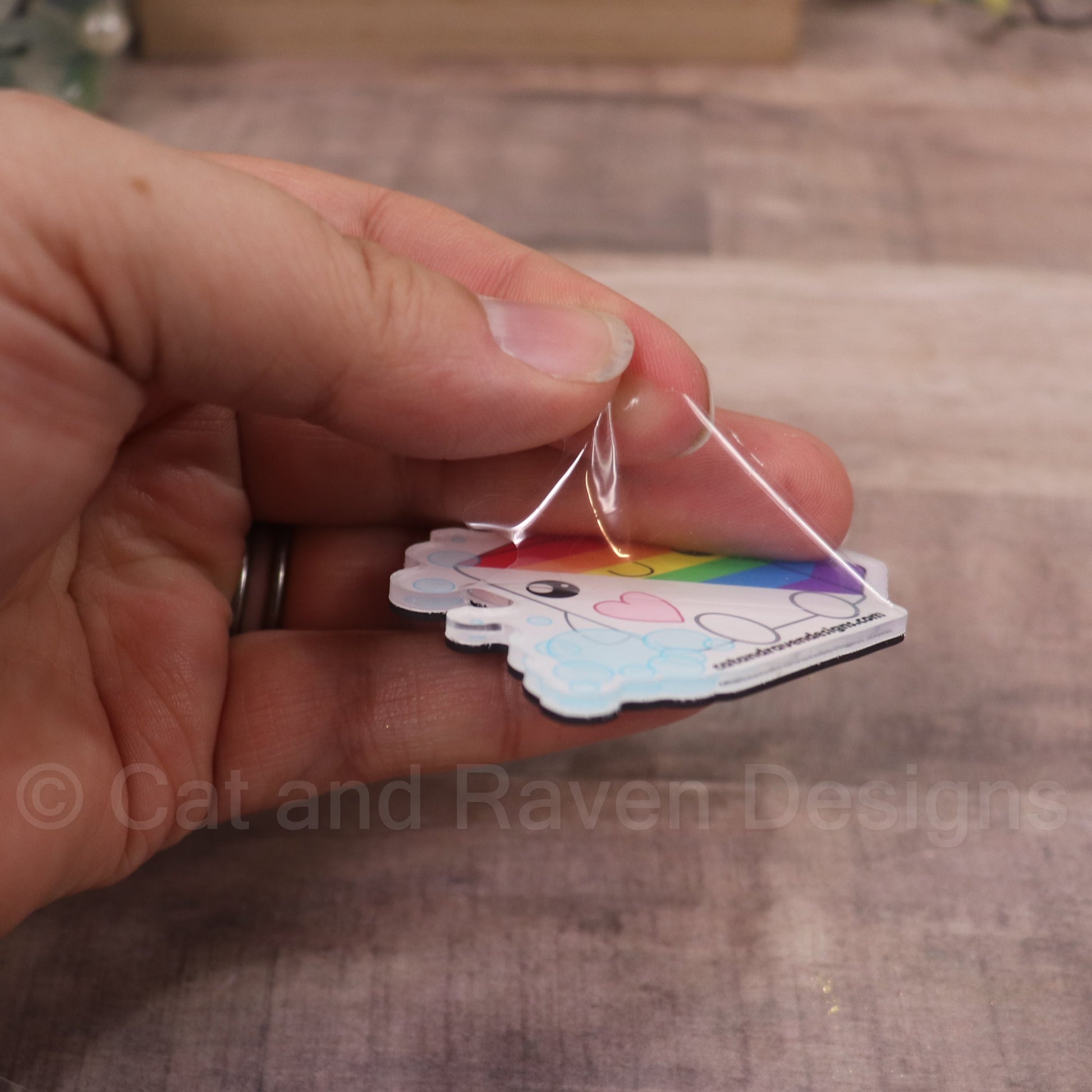 Soapy Buddy LGBTQ+ Pride Flag acrylic keychain charm