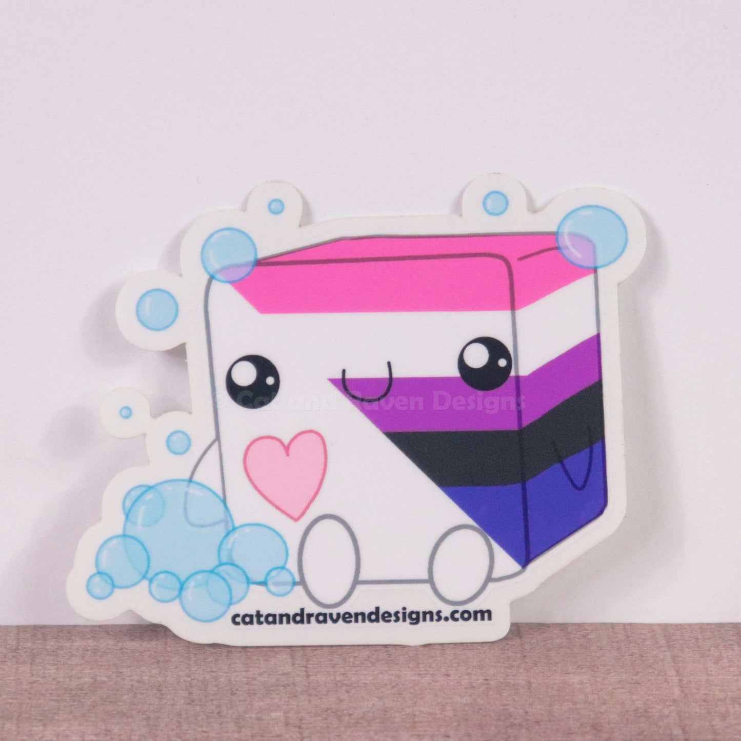 Soapy Buddy pride flag vinyl sticker