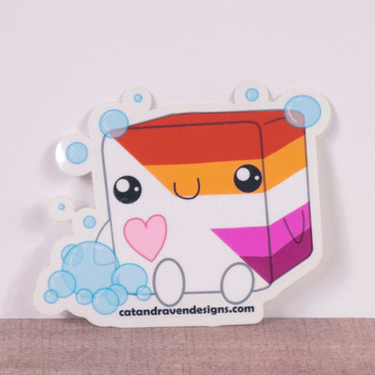 Soapy Buddy pride flag vinyl sticker