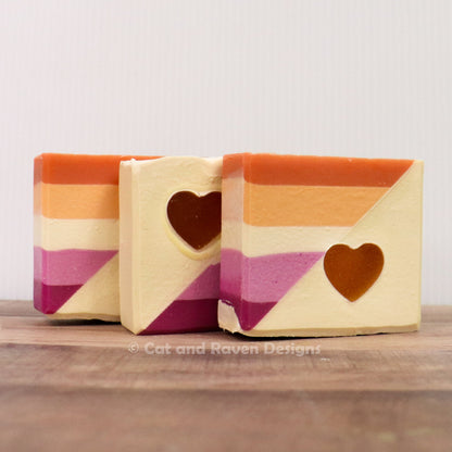 Uhaulin (lesbian pride flag) soap