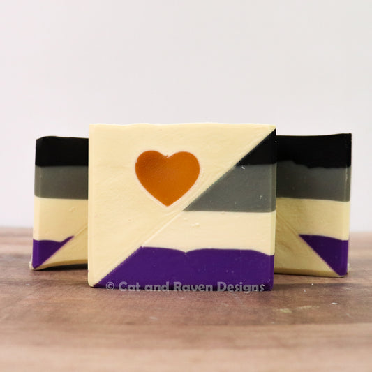 Rather Eat Cake (asexual pride flag) soap