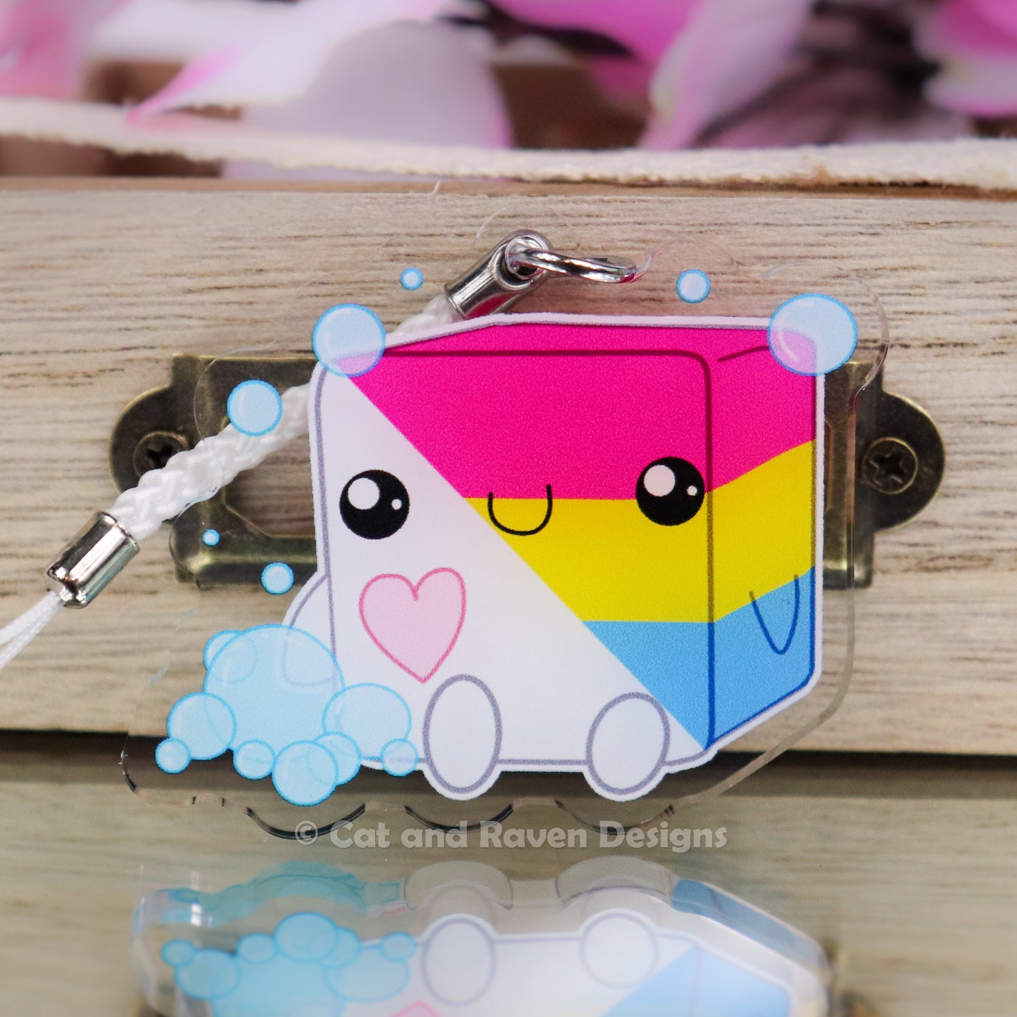 Soapy Buddy LGBTQ+ Pride Flag acrylic keychain charm