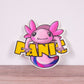Panic Axolotl vinyl sticker