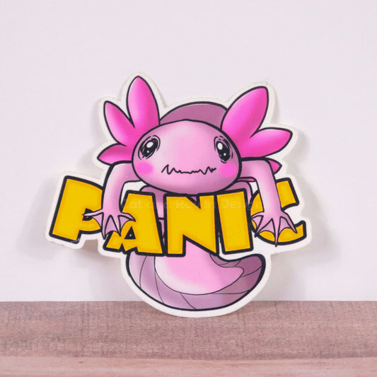 Panic Axolotl vinyl sticker