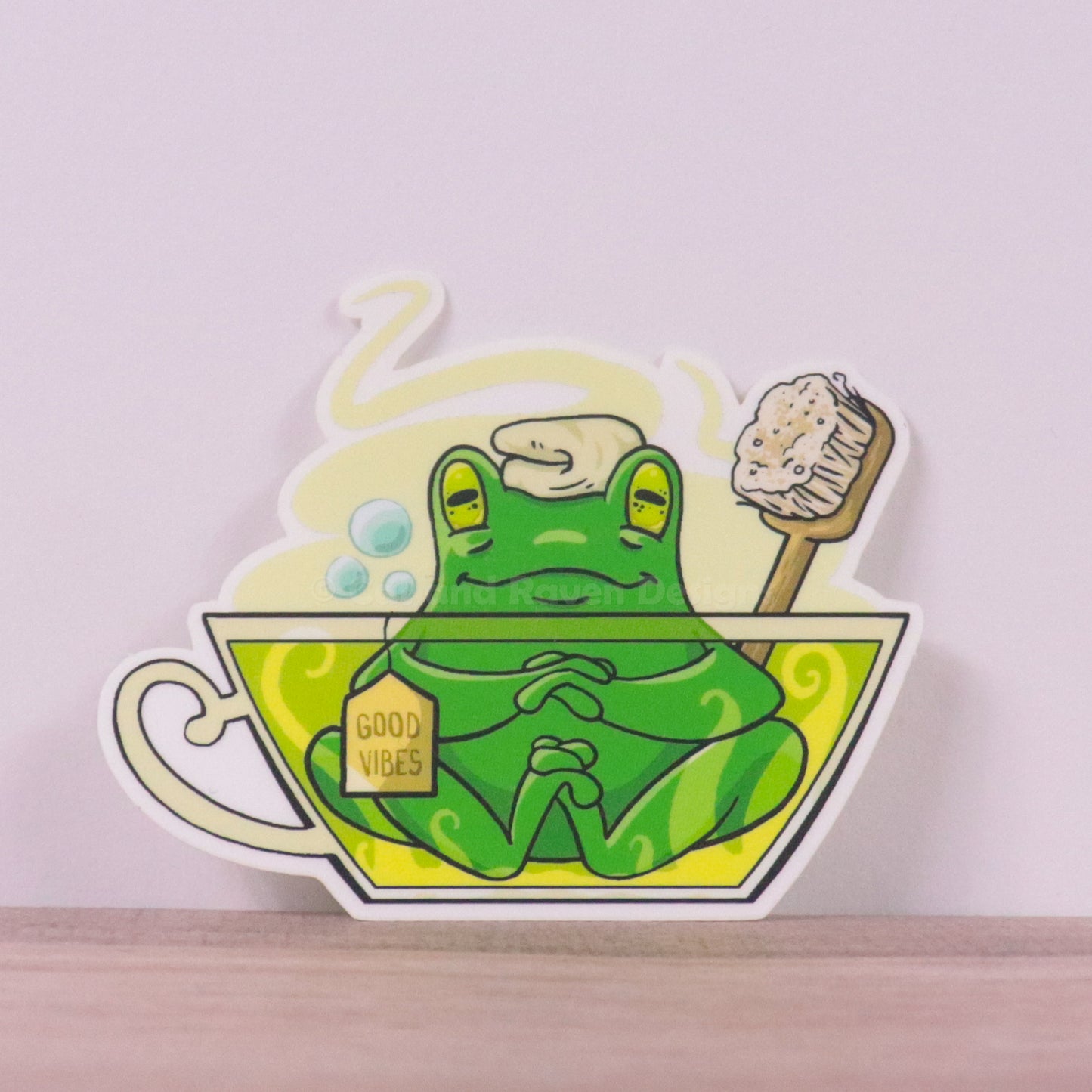 Tea Frog clear vinyl sticker